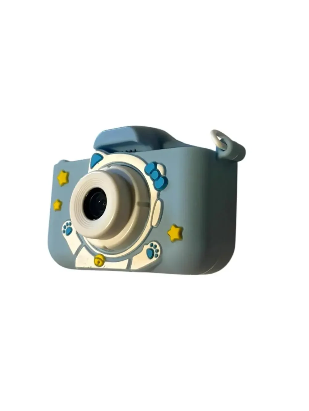 Kids Digital Camera Blue Cat Silicone Case Photo Video Games Toddler